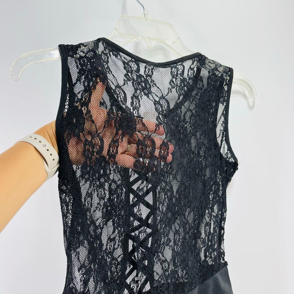 Yimai Sheer Mesh Lace Bodysuit Size M Black Sleeveless Lightweight Sexy Top NWT - Picture 11 of 12